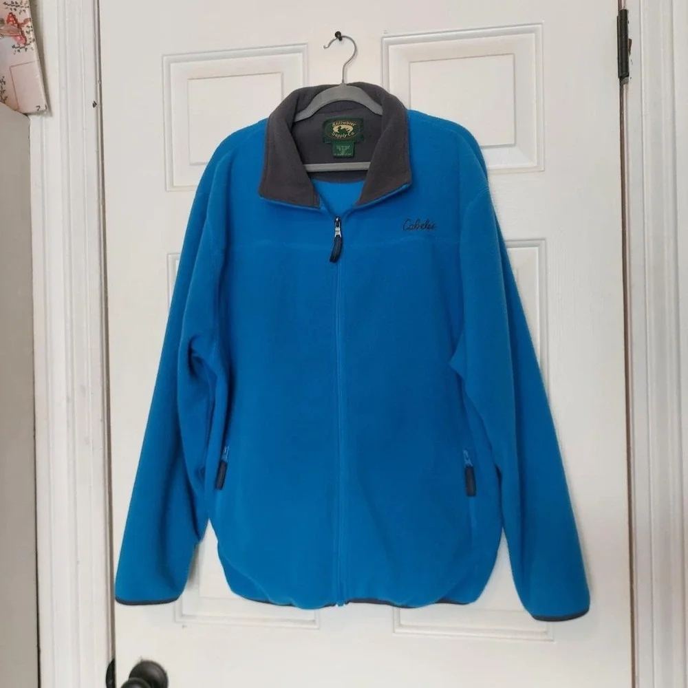 Stillwater Supply Co Mens Blue Full Zip Fleece Jacket Cabelas Size M